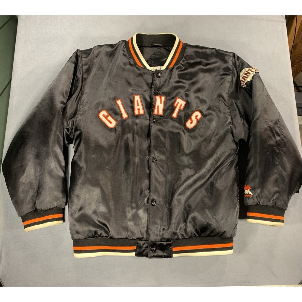 Vintage 90s San Fransisco Giants Mighty Mac Vintage L Satin Bomber Jacket MLB